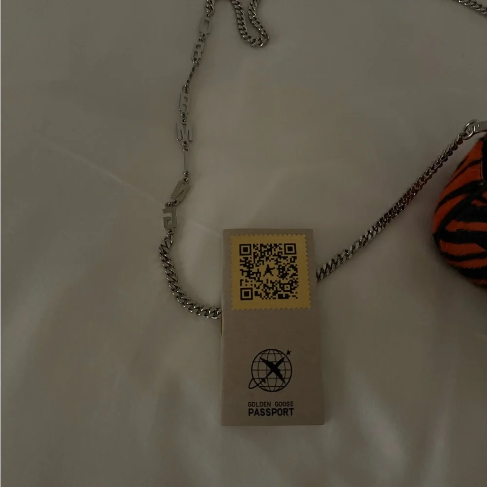 Golden Goose Orange and Black Zebra Print Star Crossbody Bag - Picture 6 of 7